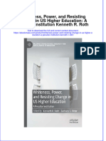 Read online textbook Whiteness Power And Resisting Change In Us Higher Education A Peculiar Institution Kenneth R Roth ebook all chapter pdf