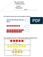 Admission Test Paper Grade 1