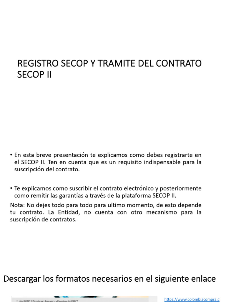 Presentacion Registro Secop Ii | PDF | Informática