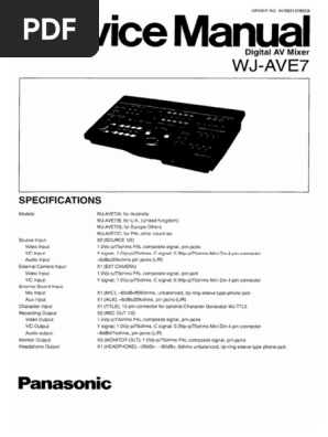 Panasonic Wj-Ave7 Digital Av Mixer | PDF