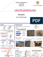 Section 2 - Cant. Sheet Pile Empedded in Sand