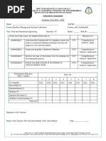 DBMS Lab Rubrics 202