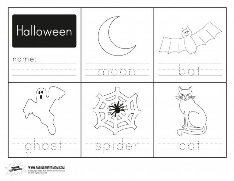 Halloween Handwriting Printables 4 K PDF