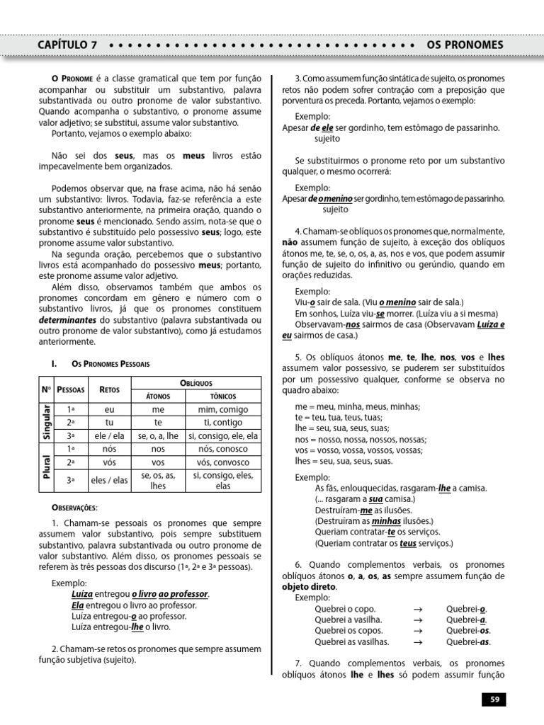 Uso e Tipos de Pronomes em Português | PDF | Pronome | Substantivo