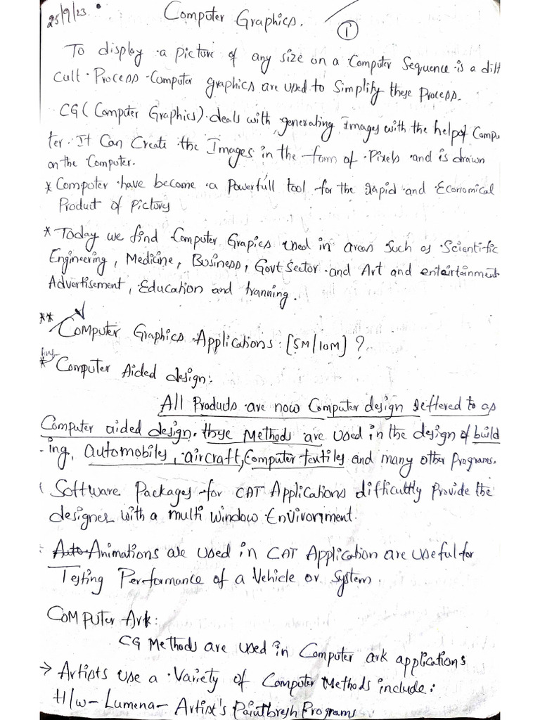 CG Unit 1 | PDF