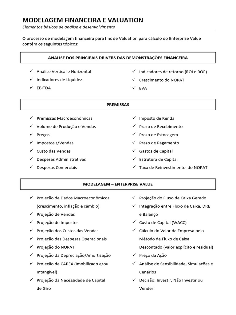 Modelagem Financeira e Valuation Eficaz | PDF | Finanças e ...
