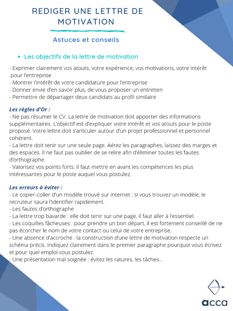 Rédiger une lettre de motivation efficace | PDF | Motivation | Motivant