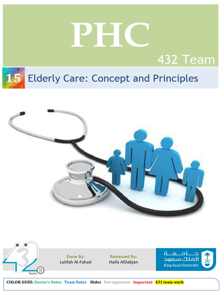 Lecture 15 - Care of Elderly | PDF | Geriatrics | Dementia