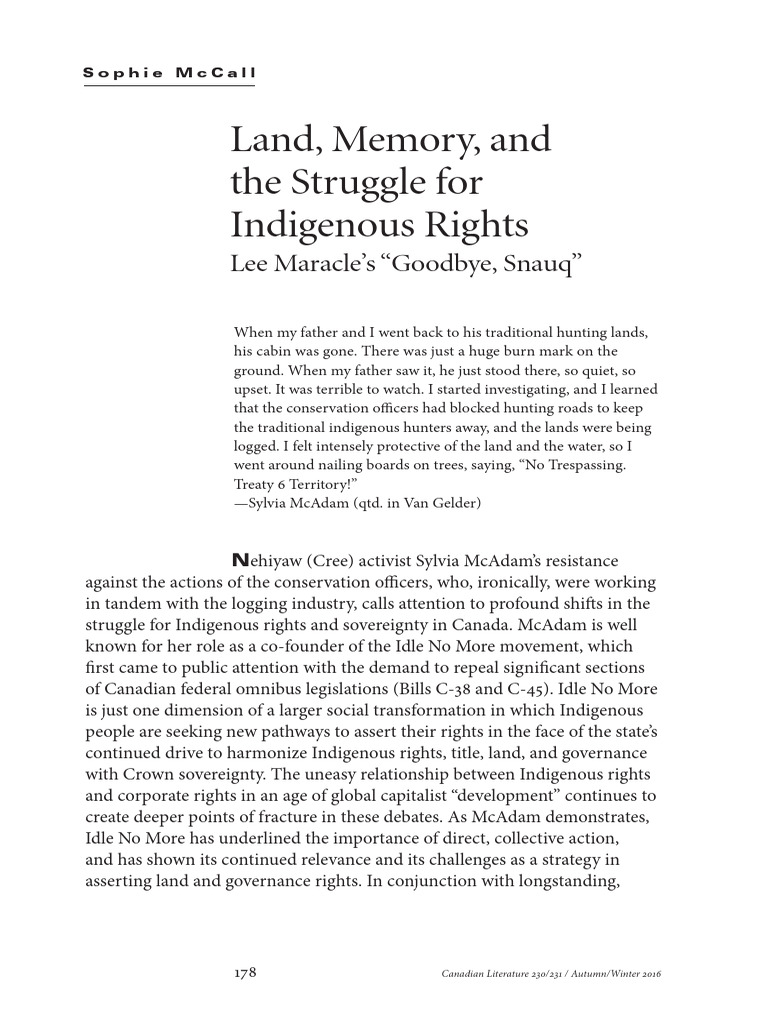 Goodbye Snauq: Indigenous Sovereignty | PDF | Indigenous Peoples | Canada