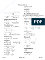 CVG2107 - Final Exam - Formula Sheet