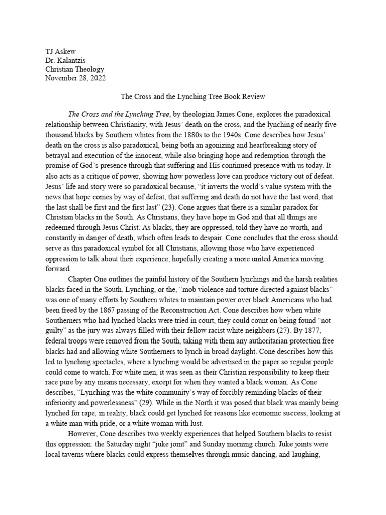 The Cross and the Lynching Tree Review PDF Jesus
