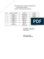 Jadwal Observasi Guru Kelas