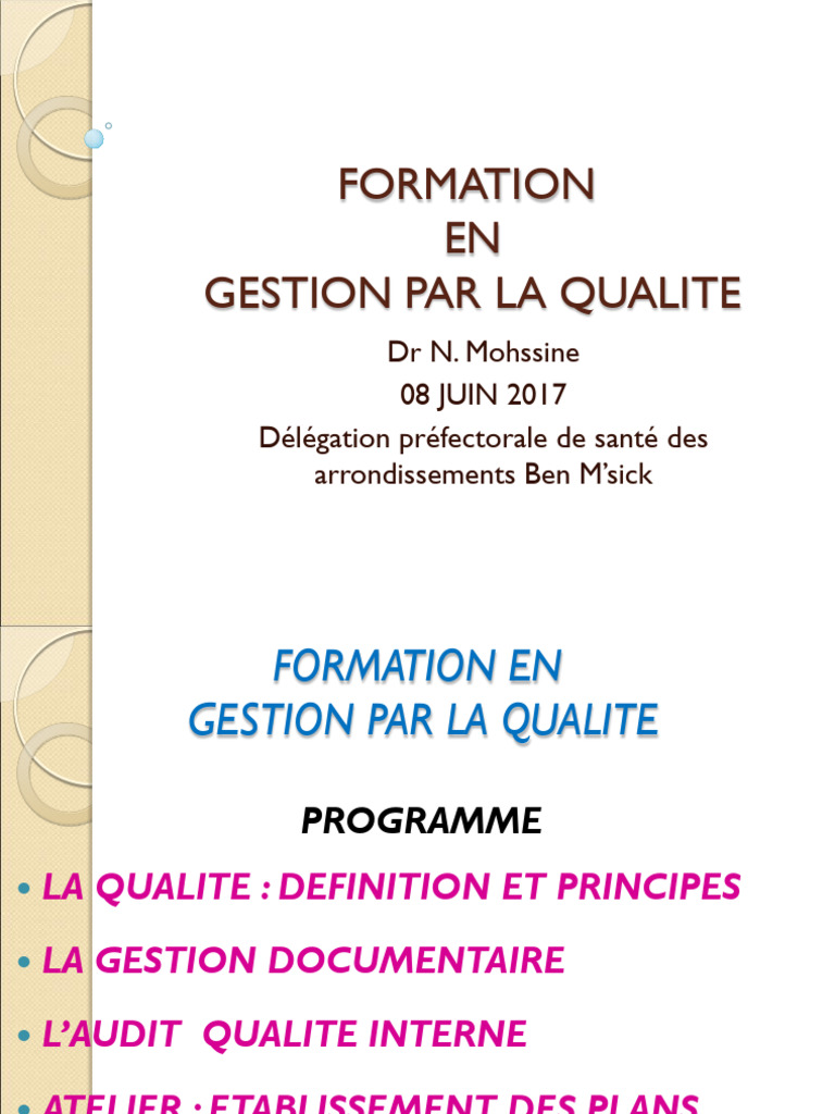 Formation en Gestion de la Qualité | PDF | Management de la qualité