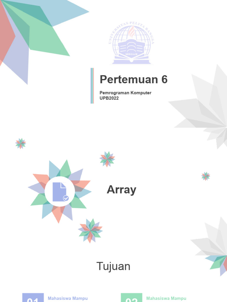 Pemrograman Array dalam C++ | PDF | Metode & Bahan Ajar | Komputer