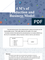4 M's of Production and Business Model
