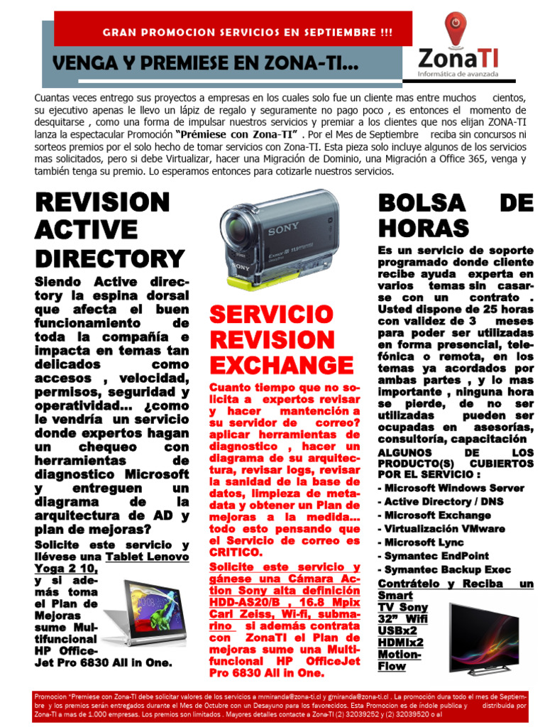 Premiese con ZonaTI en Septiembre v2 | PDF | Microsoft | Arquitectura ...
