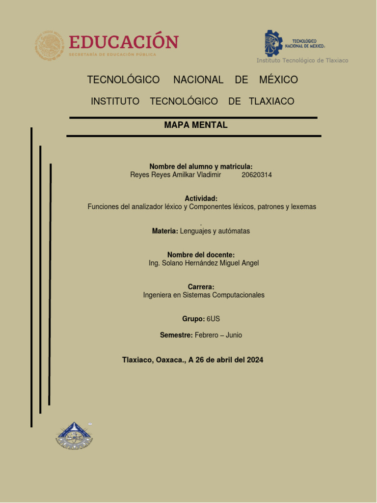 Analizador Lexico Mapa Mental Amilkar | PDF | Compilador | Expresión ...