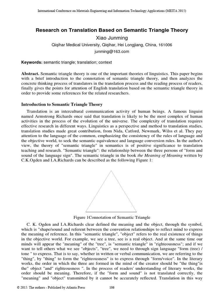 Translation Insights via Semantic Triangle Theory | PDF | Semantics ...