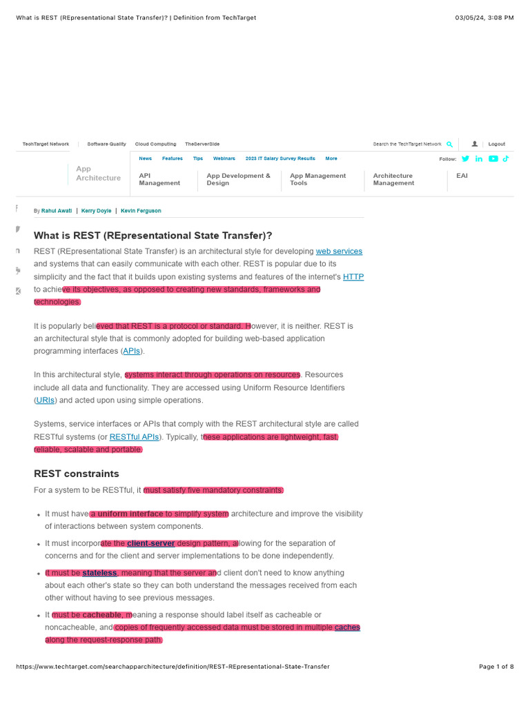 Understanding REST API Architecture | PDF | Networking | Internet & Web