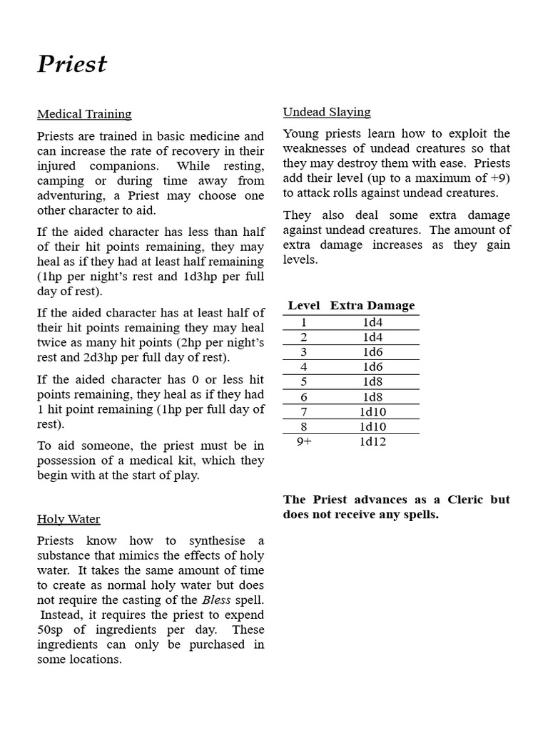 Priest Class | PDF | Self-Improvement
