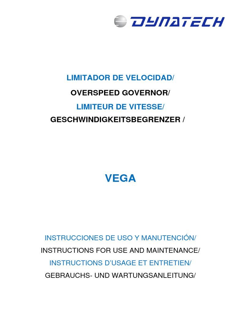 Vega Overspeed Governor Manual | PDF | Elevator | Inductor