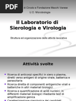 Il Lab Oratorio Di Sierologia e Di Virologia