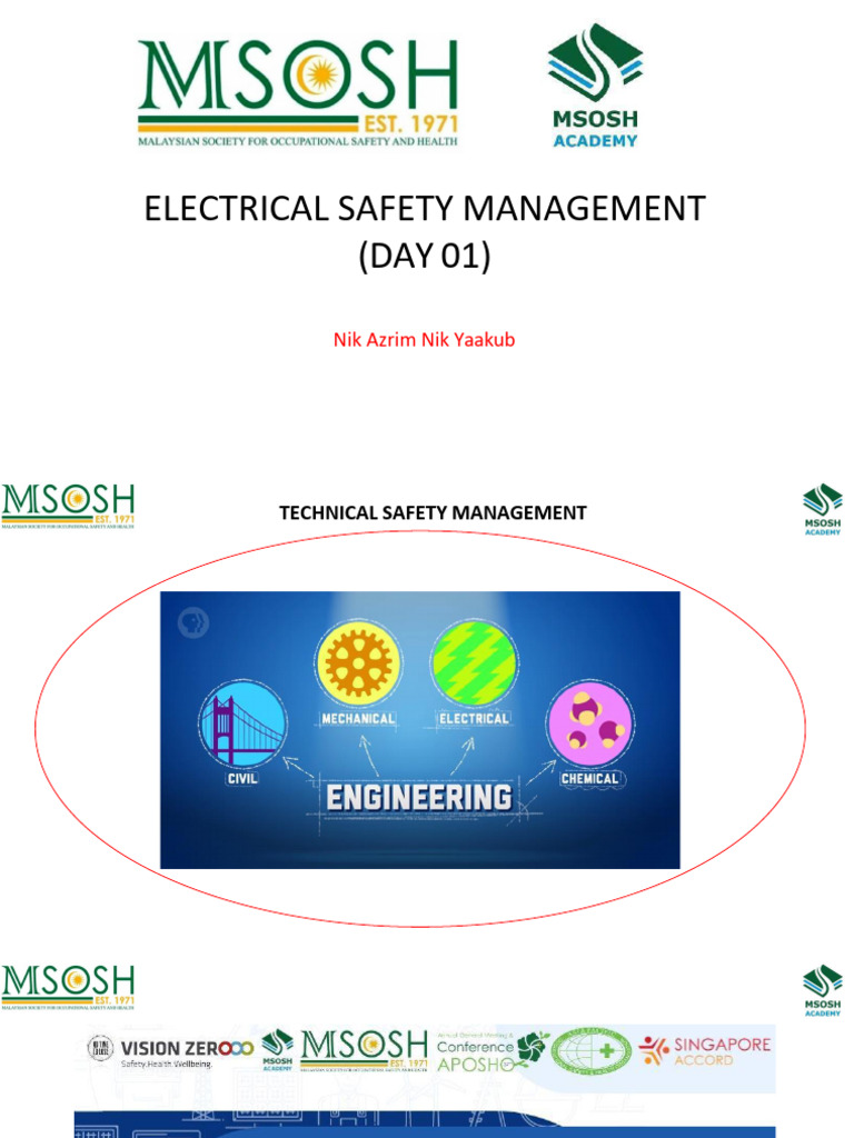 MSOSH-Electrical Safety-Day 1 Slide Material | PDF | Electrical Wiring ...