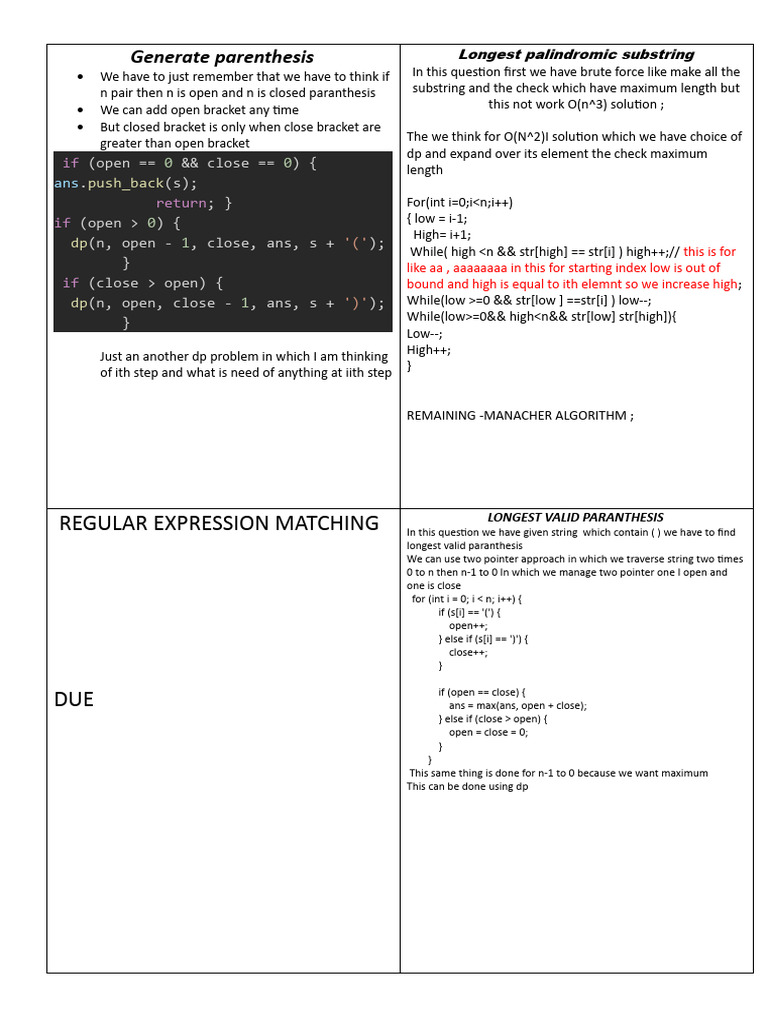 Generate Parenthesis: Regular Expression Matching | PDF | Applied ...