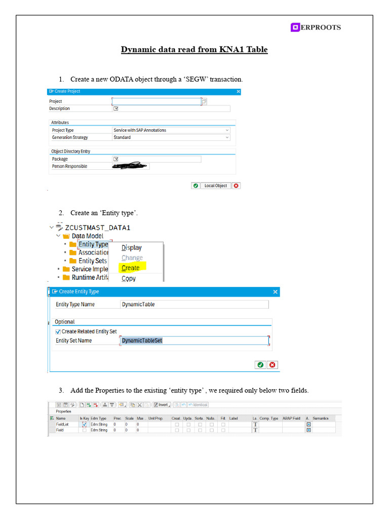 ODATA Setup for KNA1 Table Access | PDF