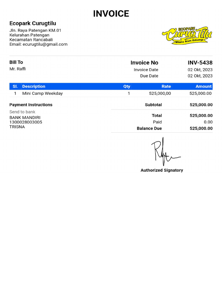 Invoice INV 5438 | PDF