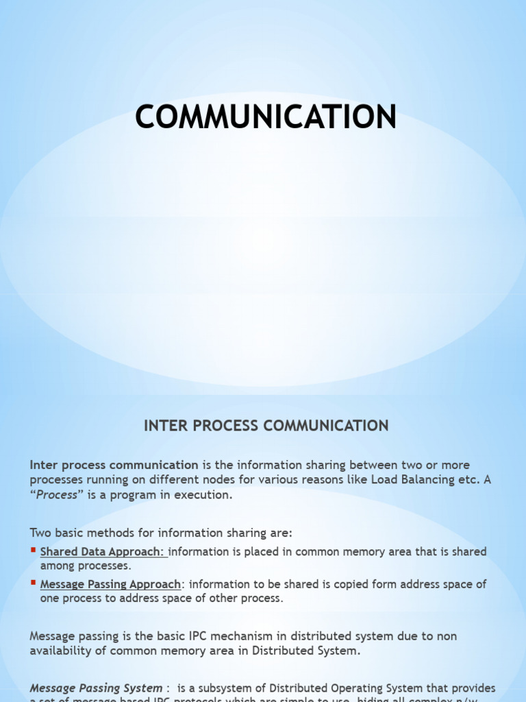 Message Passing in Distributed Systems | PDF | Transmission Control ...