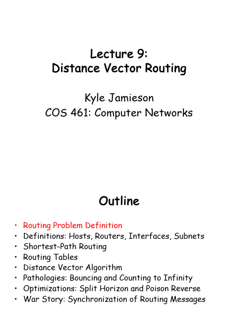 slides on routing algorithms | Download Free PDF | Routing | Router ...