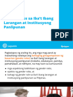 Gender Roles Sa Ibat Ibang Larangan at Institusyong Panlipunan