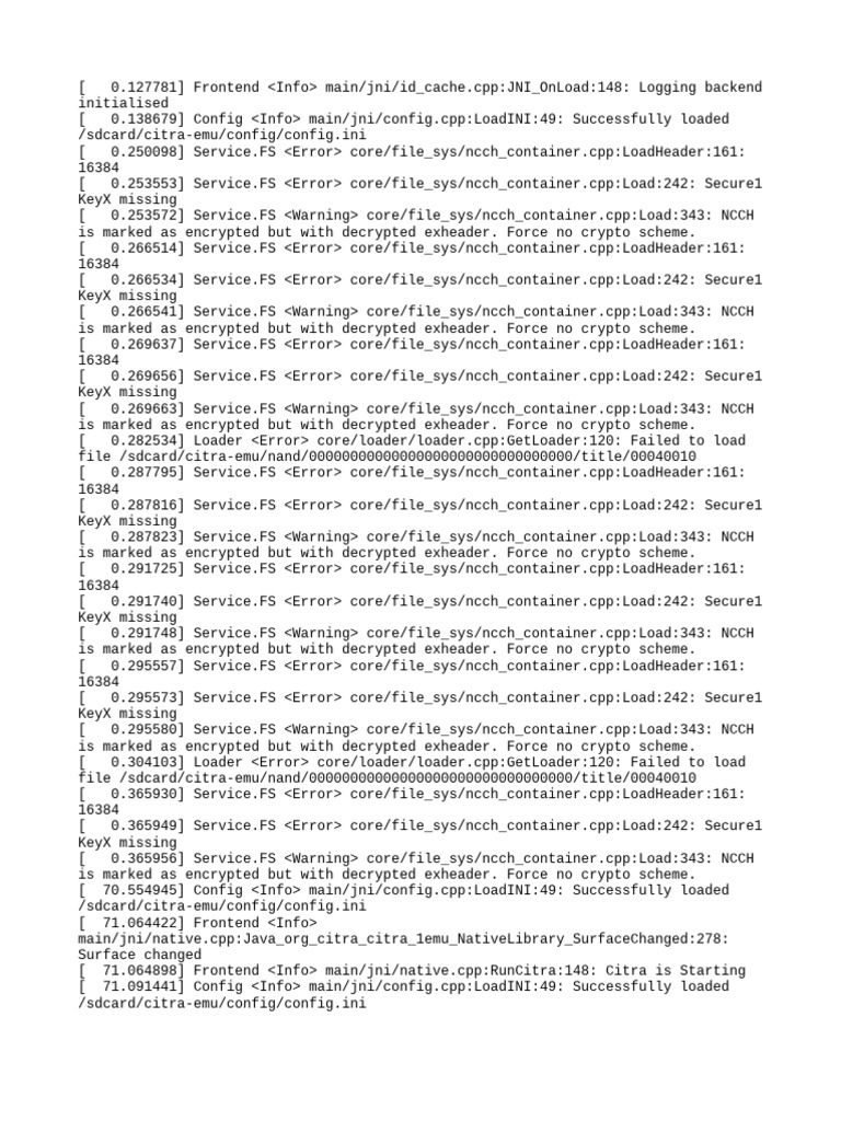 Citra Emulator Error Log Analysis | PDF | Rendering (Computer Graphics ...