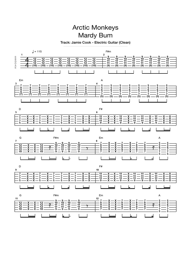 Mardy Bum Guitar Tabs and Chords | PDF | British Music