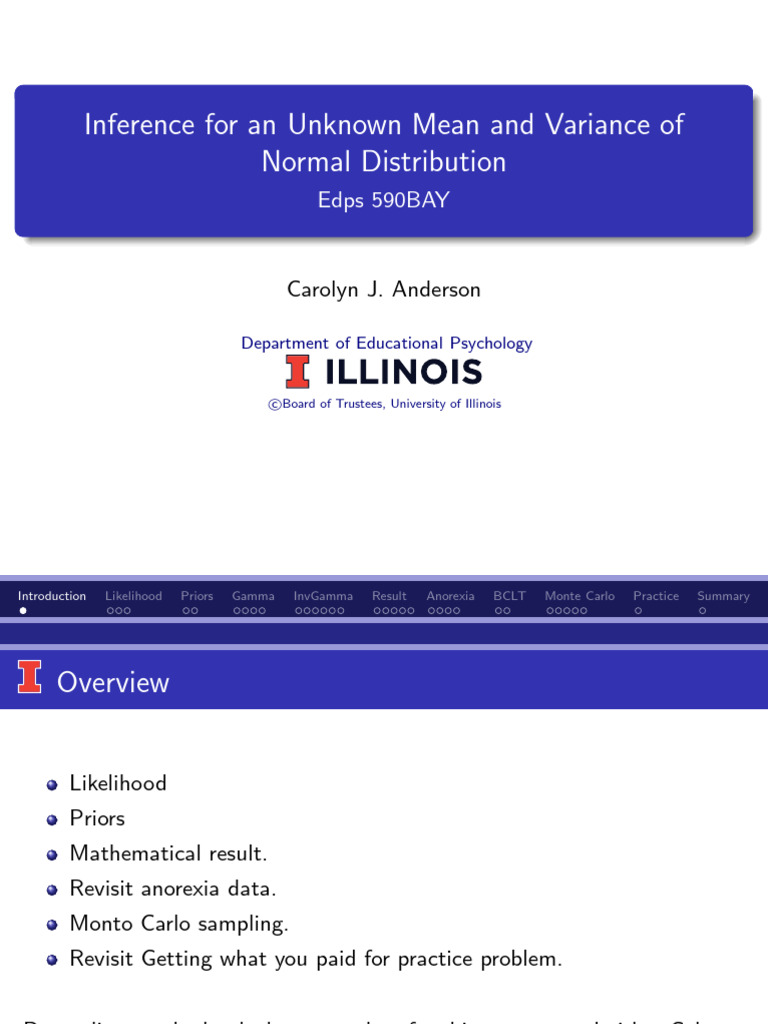 Estimating Mean and Variance in Normal Distribution | PDF | Estimator ...