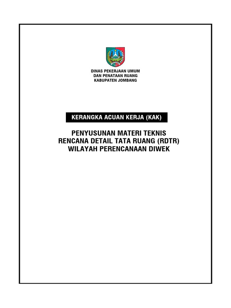 Juknis Penyusunan RDTR Diwek 2024 | PDF | Pengelolaan Keuangan & Uang