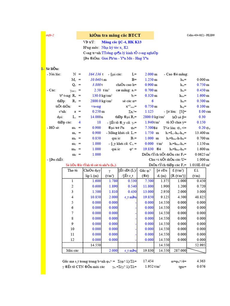 Kiem Tra Mong Coc BTCT | PDF