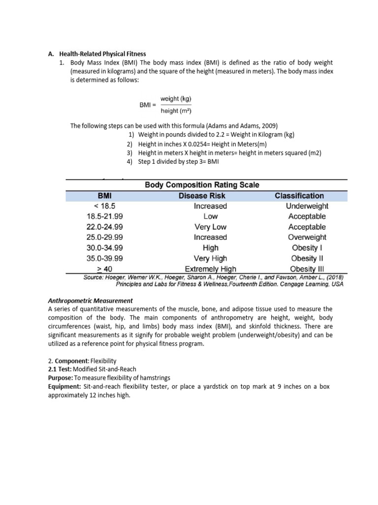 Health-Releated Physical Fitness Test 6 | PDF | Body Mass Index