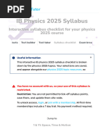 IB Physics 2025 Syllabus