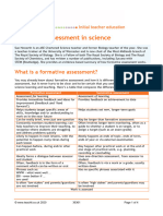Formative Assessment in Science