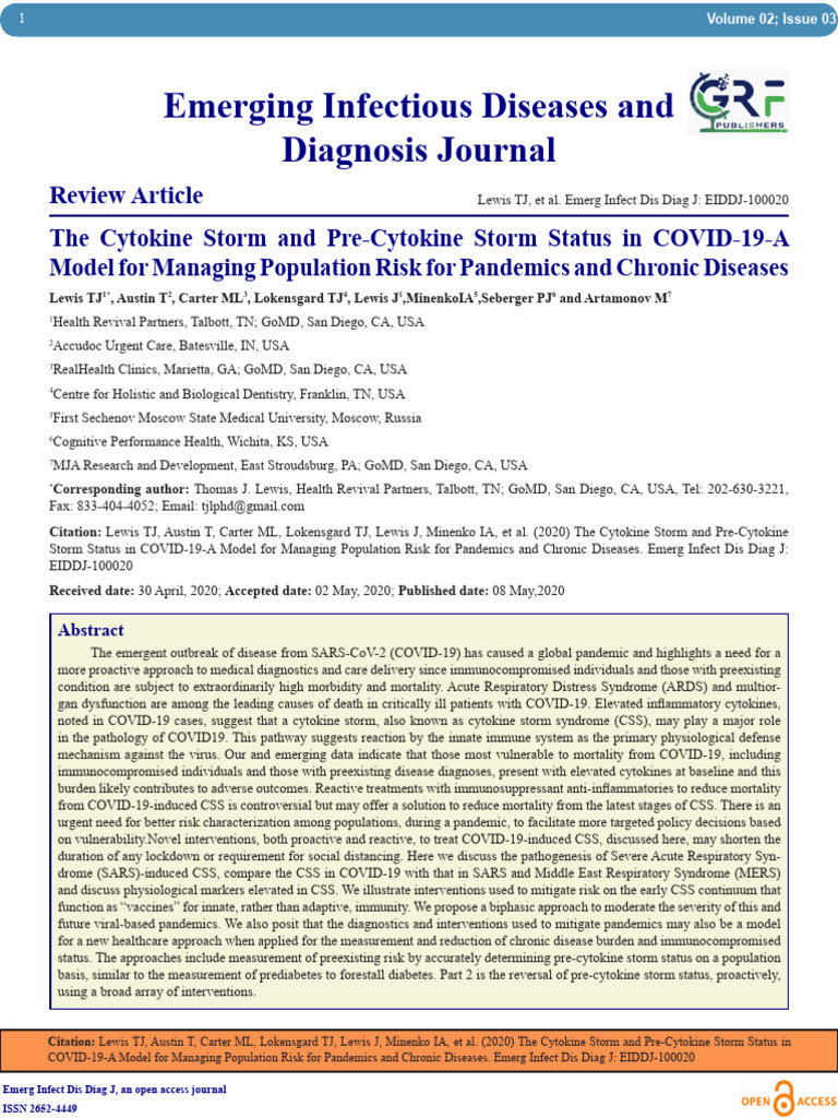 Dr. Thomas J Lewis Paper | PDF | Inflammation | Influenza