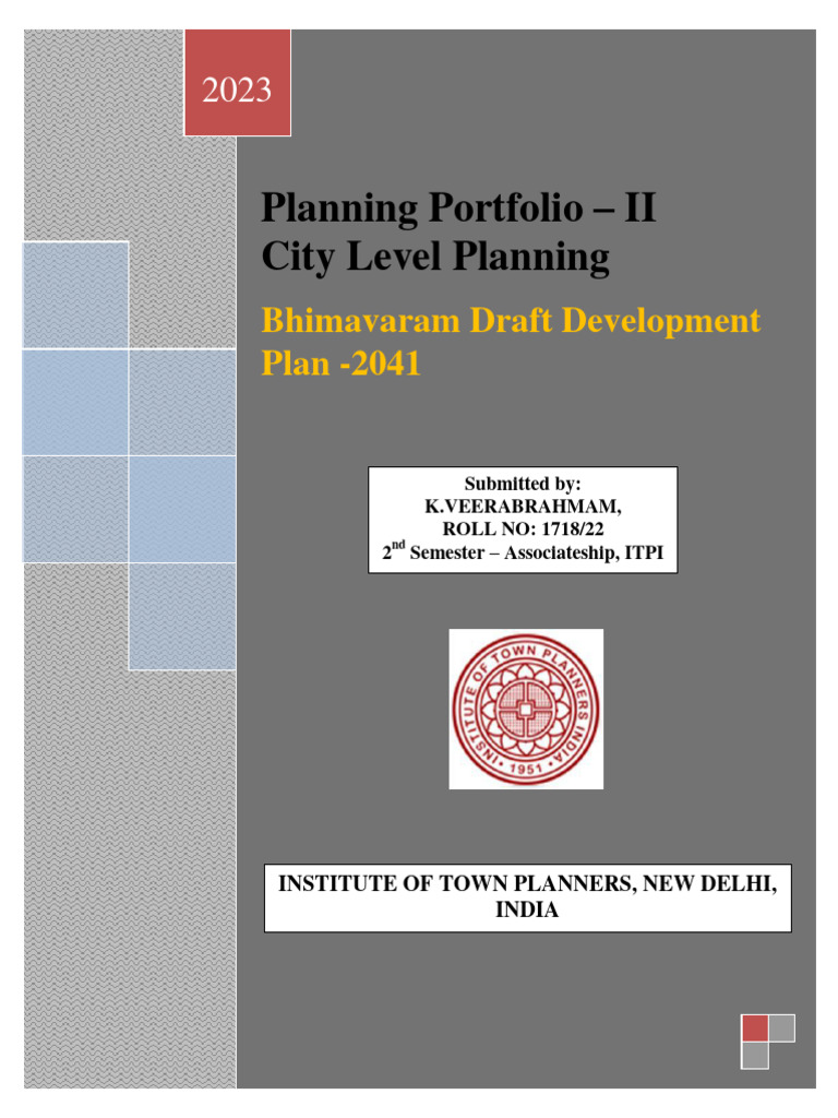 City Level Planning of Bhimavaram - Portfolio 2 | PDF | Zoning | Water ...