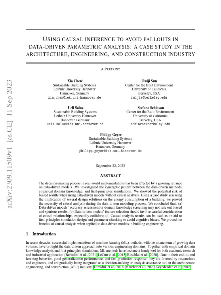 Sing Causal Inference To Avoid Fallouts in Data Driven Parametric ...
