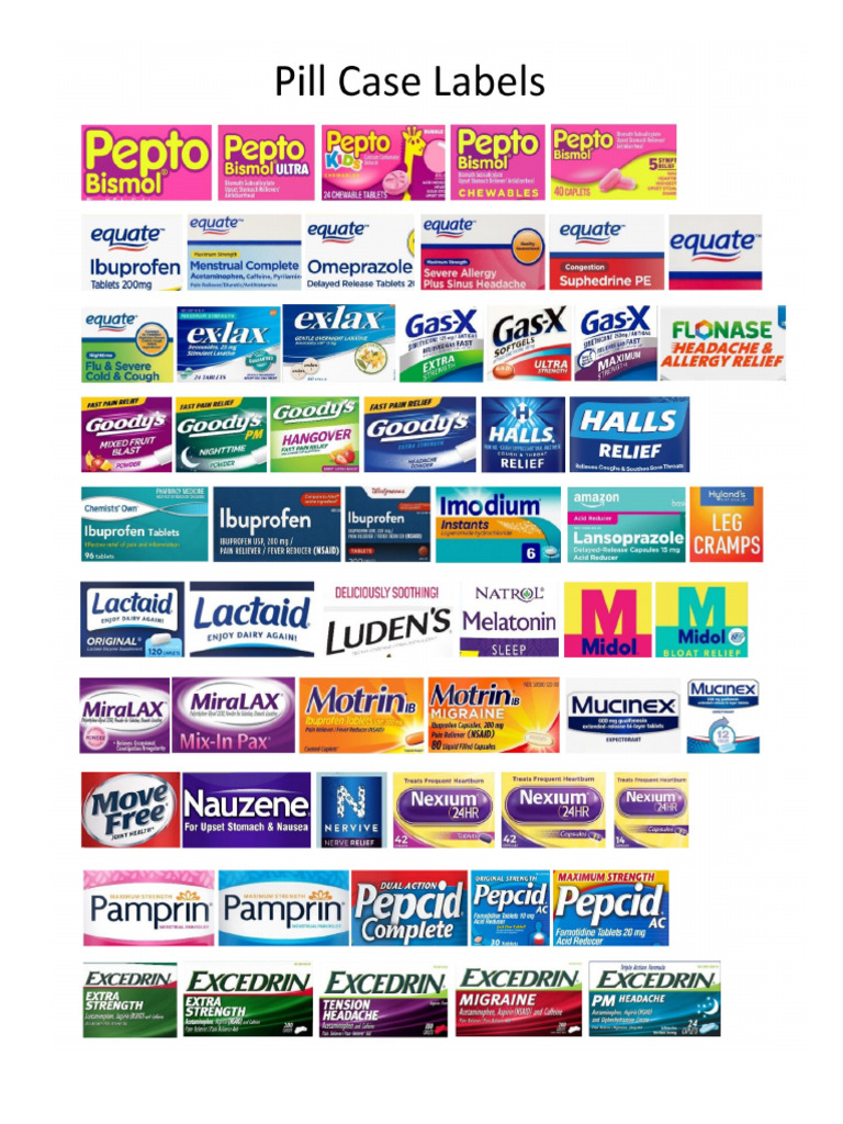 travel pill case labels | pdf