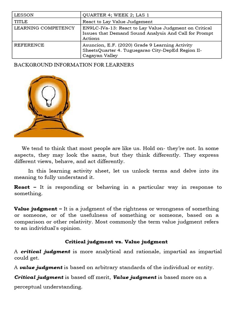Analyzing Value Judgments in Issues | PDF | John Lennon | Learning