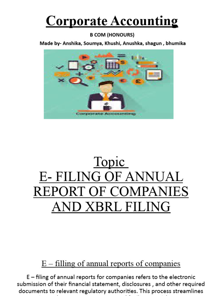 E - Filling of Annual Reports | PDF | Regulatory Compliance | Financial ...