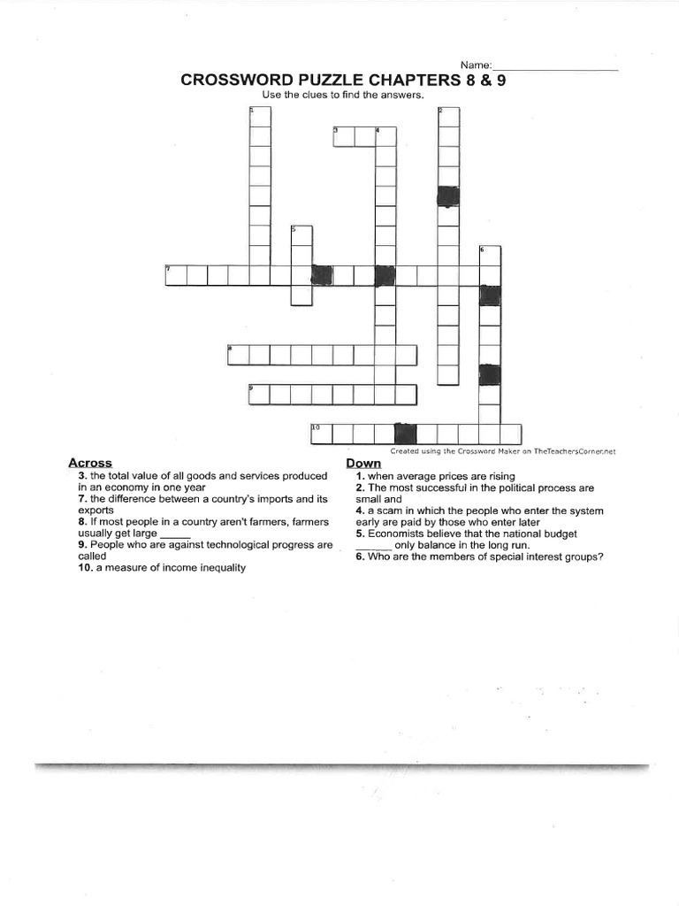 NE CROSSWORD CH 8 9 PDF