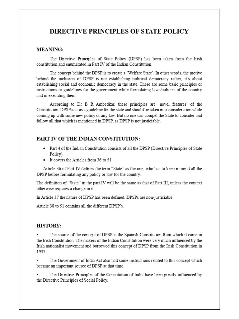 1.directive Principles of State Policy | PDF | Justice | Crime & Violence