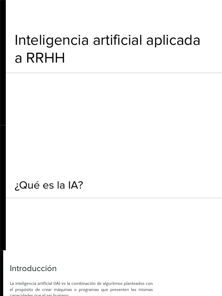 IA en Recursos Humanos: Impacto y Aplicaciones | PDF | Inteligencia ...